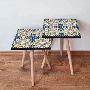Nesting stolovi 2Shp38 - (2 komada) - boje: mornarsko plava, žuta, bijela