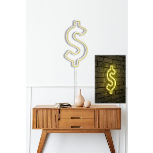 Wallity Ukrasna plastična LED rasvjeta, Dollar Sign - Yellow slika 2