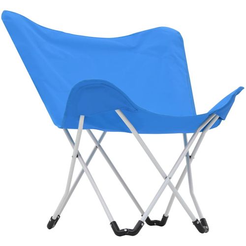 Stolice za kampiranje u obliku leptira 2 kom sklopive plave slika 11