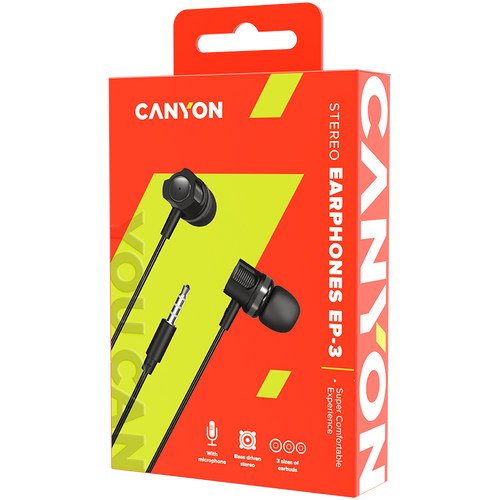 CANYON Stereo Slušalice s Mikrofonom, 1.2M, Tamno Sive slika 4