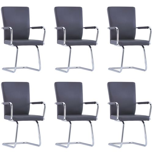 Konzolne blagovaonske stolice od umjetne kože 6 kom sive slika 8