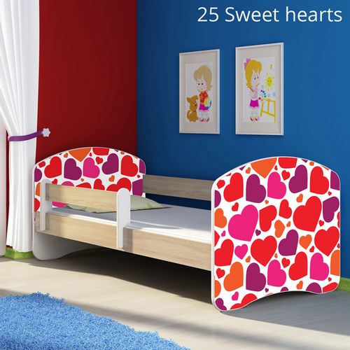 Dječji krevet ACMA s motivom, bočna sonoma 160x80 cm 25-sweet-hearts slika 1