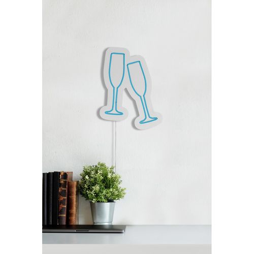 Wallity Ukrasna plastična LED rasvjeta, Champagne Glasses - Blue slika 14