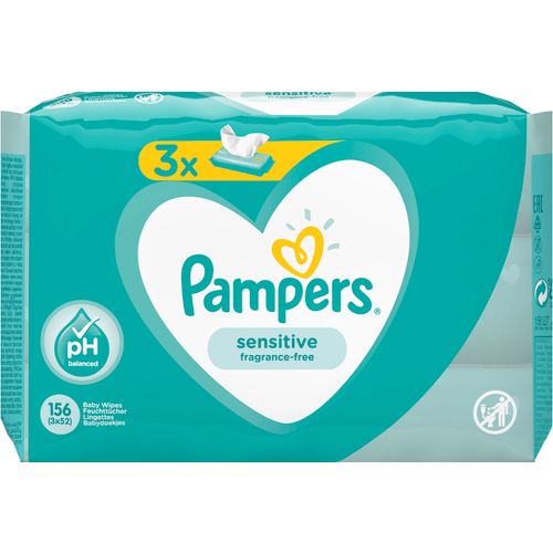 Pampers vlažne maramice Sensitive 3 x 52 komada slika 1