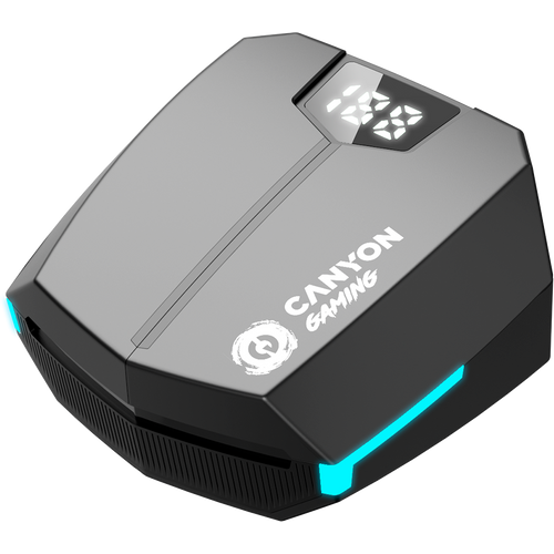 CANYON GTWS-2, Gaming True Wireless Headset, BT 5.3 stereo, 45ms low latency, 37.5 hours, USB-C, 0.046kg, black slika 1