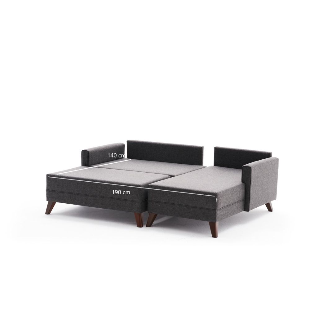 Bella Mini Ugao Sofa Desno - Antracit Trosjed na Razvlačenje slika 9