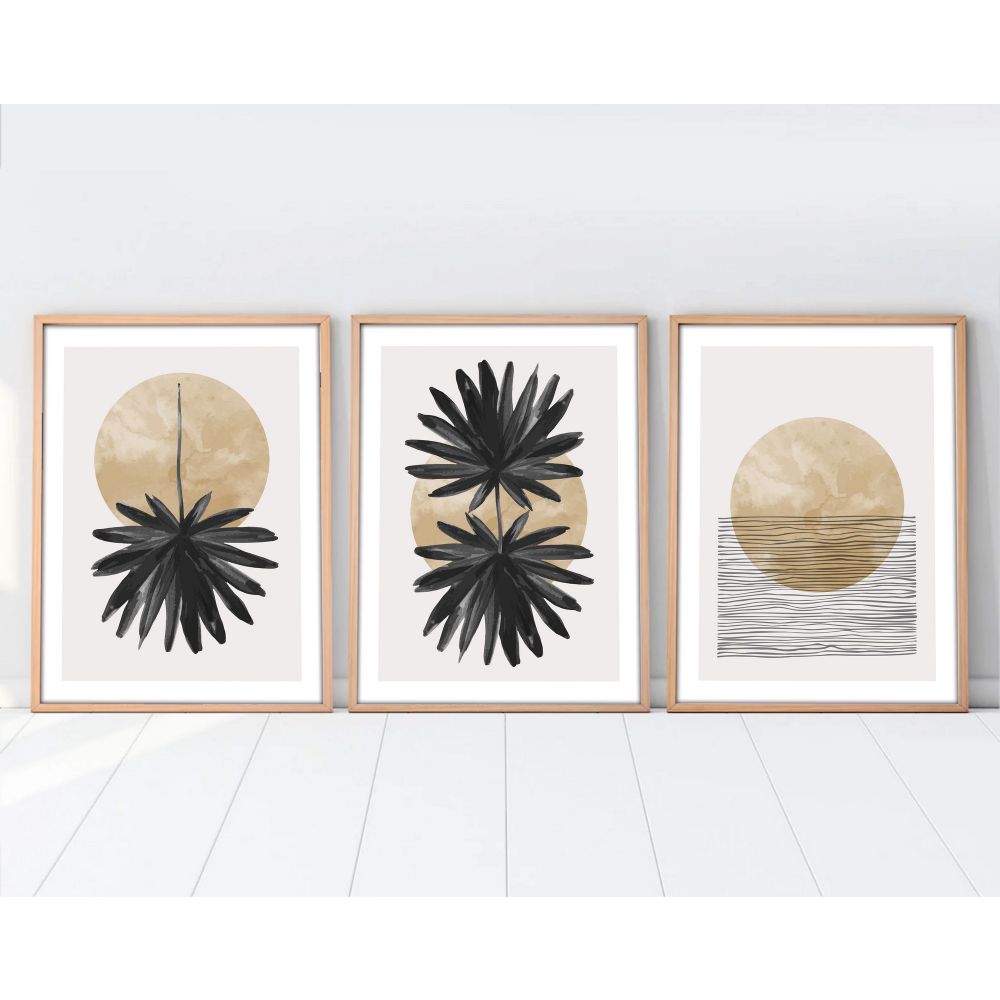 Huhu210 - Dekorativna Slika u Okviru od MDF-a, 50 x 70 cm, Višebojna (Set od 3 Komada) slika 5