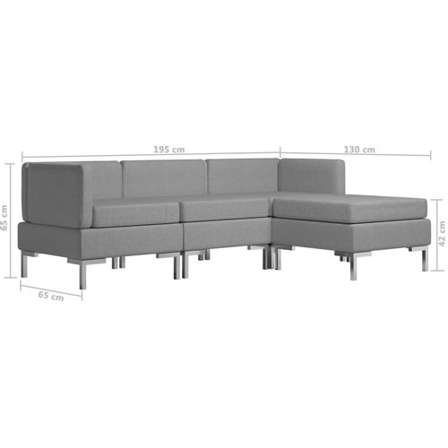 4-dijelni set sofa od tkanine svjetlosivi slika 19