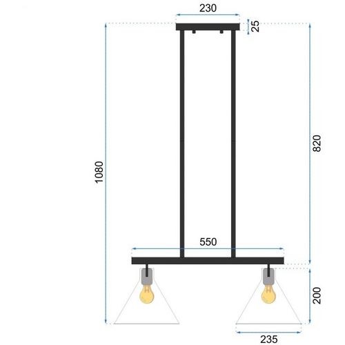 TOOLIGHT STAKLO METALNA STROPNA SVJETILKA APP317-2CP slika 5