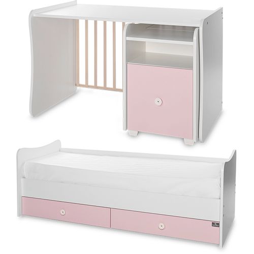 LORELLI TREND PLUS Modularni krevetić 4in1 s Mehanizmom Ljuljanja White/Orchid Pink  slika 10