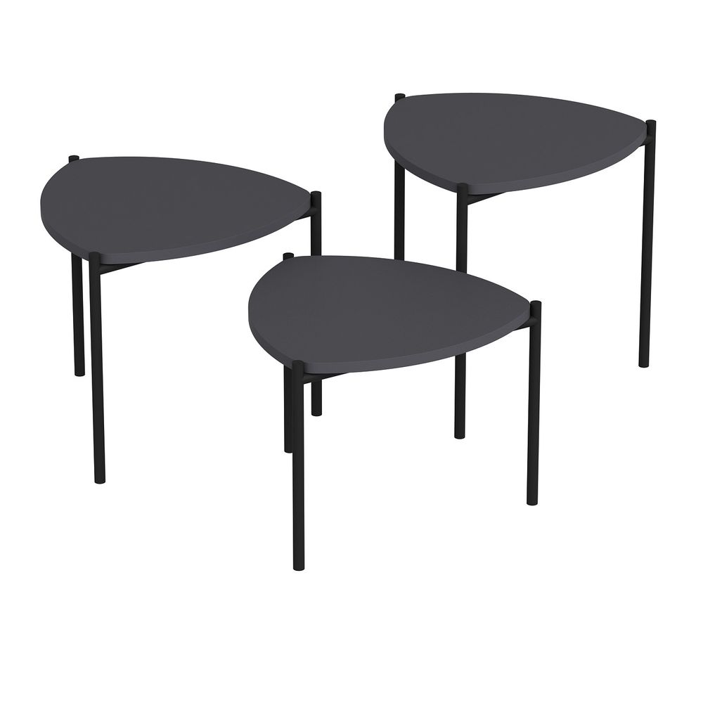 Nesting Table Lenny - Set od 3 komada u antracit boji slika 6