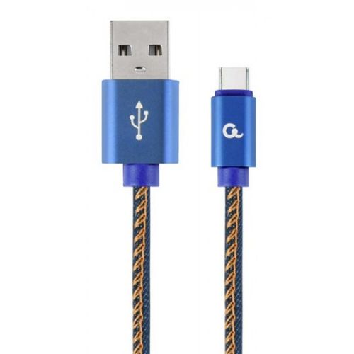 CC-USB2J-AMCM-2M-BL Gembird Premium jeans (denim) Type-C USB cable with metal connectors, 2 m, blue slika 2