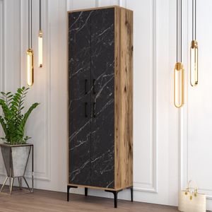 Woody Fashion Ormar za cipele, Berlin A - Walnut, Black Marble