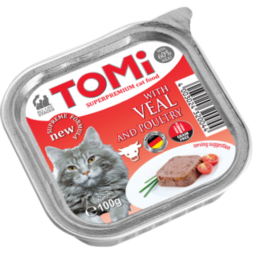 Tomi Hrana za mačke ALU zdjelice Teletina/Perad 100g slika 1