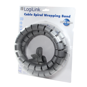 LogiLink spiralni držač za kablove 1.5m x 28mm srebrni