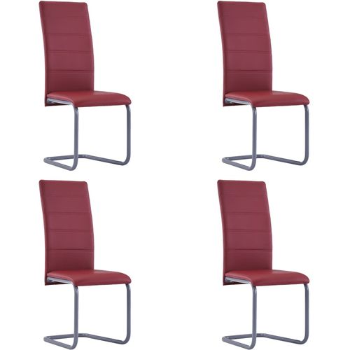 Konzolne blagovaonske stolice od umjetne kože 4 kom crvene slika 26