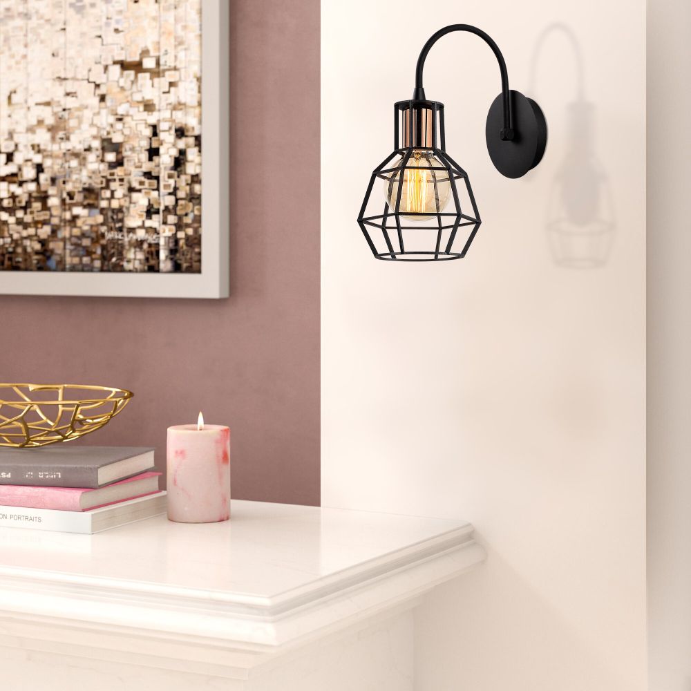 Kapadokya N-1160 Crna Bronzana Zidna Lampa slika 1