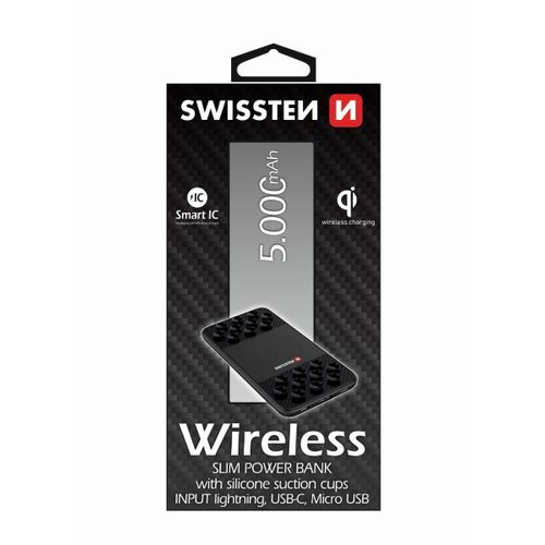 SWISSTEN bežični wireless punjač QI + Powerbank baterija, vakum, 5W, 5000mAh slika 1