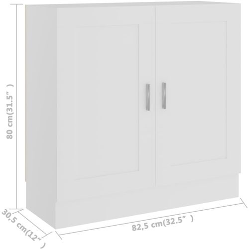 Ormarić za knjige bijeli 82,5 x 30,5 x 80 cm od iverice slika 12