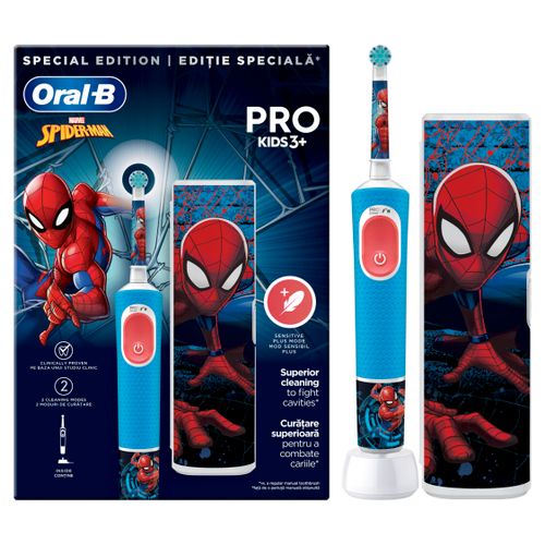 Oral-B Pro Kids Spiderman Električna četkica sa putnom kutijom za decu 3+ slika 1