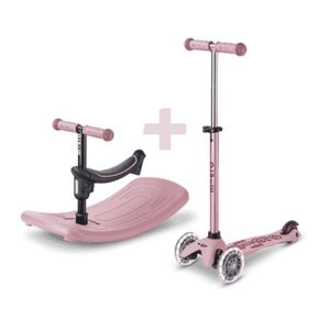 Micro Dječiji romobil Mini Deluxe Rock & Go LED Dusty Rose