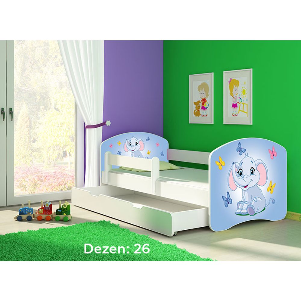 ACMA Dječiji krevet Acma II sa ladicom White - 140x70cm - Dezen 26 slika 2