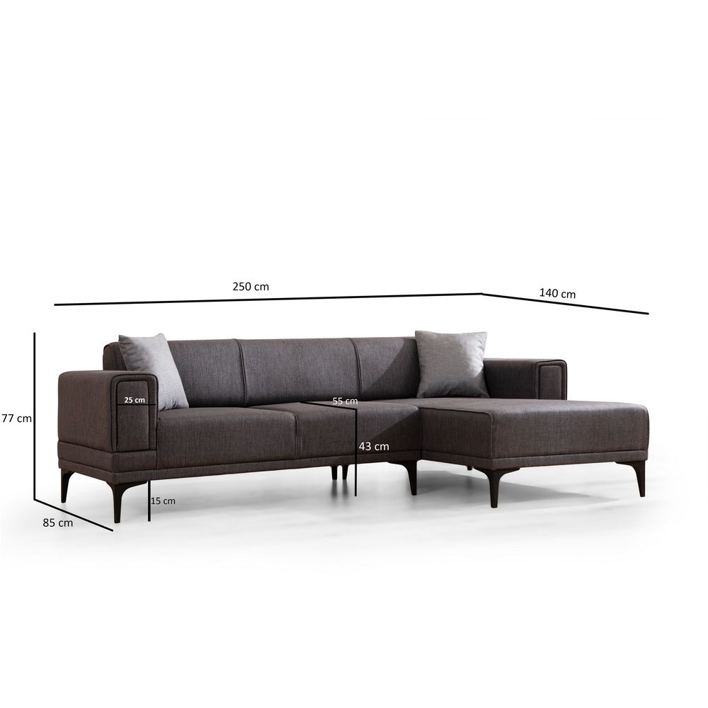 Ugaona Sofa na Razvlačenje Horizon Right - Tamnosiva slika 8