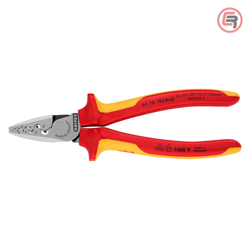 Knipex Kliješta Za Krimpanje - Stiskanje Završnih Čahura 0,25-16mm2 1000V - 97 78 180 slika 3