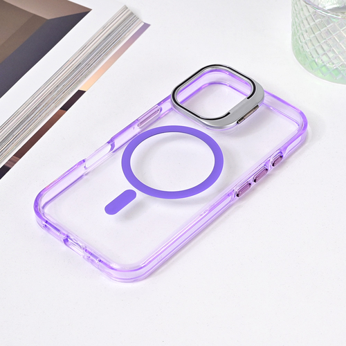 Torbica Magsafe transparent za iPhone 16 6.1 ljubicasta slika 1