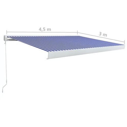 Kazetna tenda na ručno uvlačenje 450 x 300 cm plavo-bijela slika 42