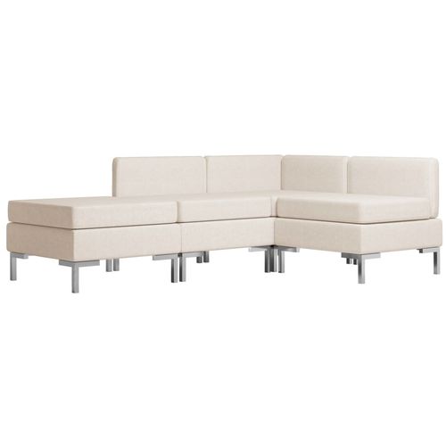 4-dijelni set sofa od tkanine krem slika 20