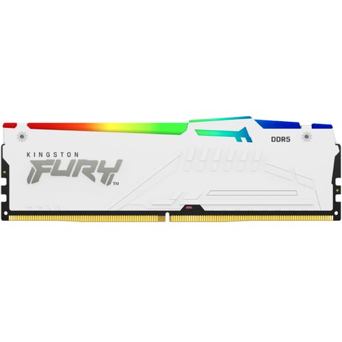 KINGSTON DIMM DDR5 16GB 6400MT/s KF564C32BWA-16 FURY Beast White RGB XMP slika 1