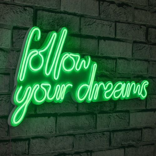 Wallity Ukrasna plastična LED rasvjeta, Follow Your Dreams - Green slika 9