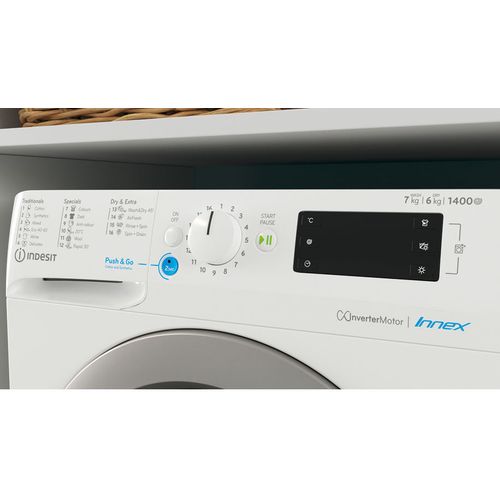 Indesit BDE 76435 9WS EE Mašina za pranje i sušenje veša, 7/6 kg, 1400 rpm, Inverter motor, Dubina 54 cm slika 8