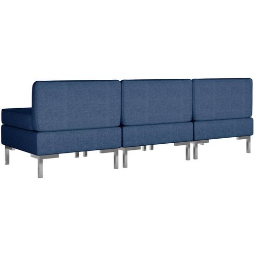 Modularne srednje sofe s jastucima 3 kom od tkanine plave slika 5