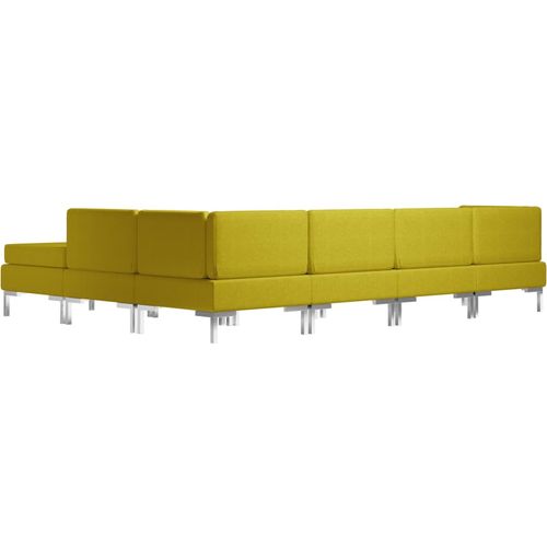 6-dijelni set sofa od tkanine žuti slika 22