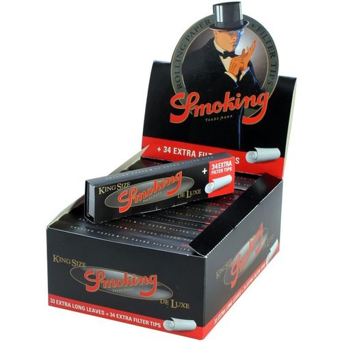 SMOKING papirići za motanje King Size De Luxe + 33 filtera  / Cijela kutija 24 komada slika 1