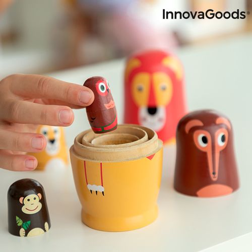 Drvena Babuška sa Životinjskim Figurama Funimals InnovaGoods 11 Dijelovi slika 7