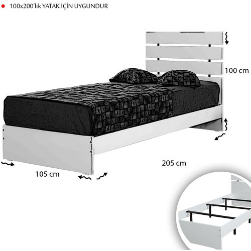 Woody Fashion Jednostruki krevet, Fuga 100LK - Oak slika 4