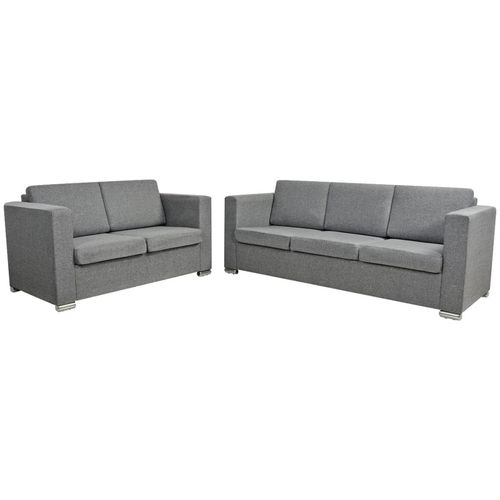 Dvodijelni set sofa od tkanine svijetlosivi slika 44