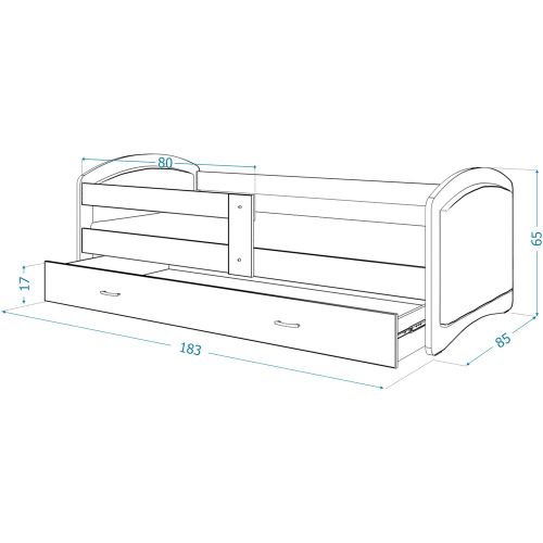 Dečiji tapacirani krevet MEGI - beli - 180x80 cm slika 4