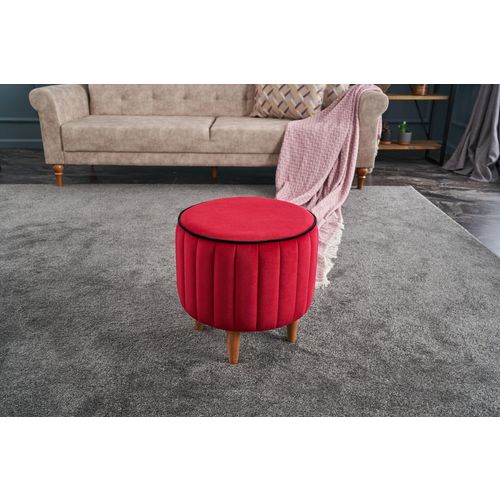 Atelier Del Sofa Tabure, Crvena, Lindy Puf - Red slika 1