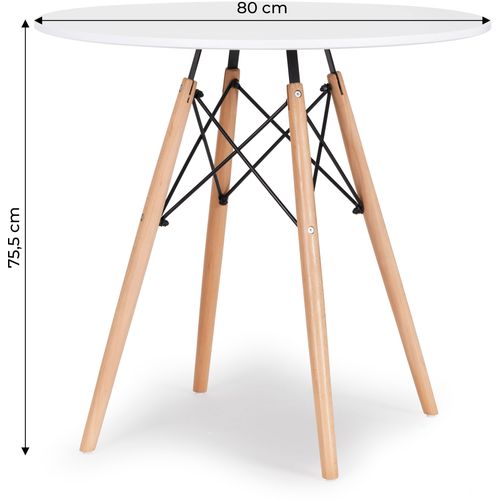 Okrugli stol bijeli 80cm slika 6