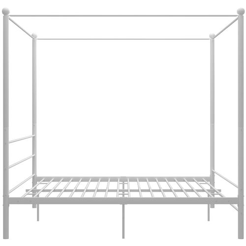 Okvir za krevet s nadstrešnicom bijeli metalni 200 x 200 cm slika 11