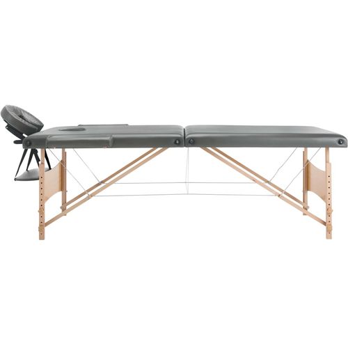 Masažni stol s 2 zone i drvenim okvirom antracit 186 x 68 cm slika 25