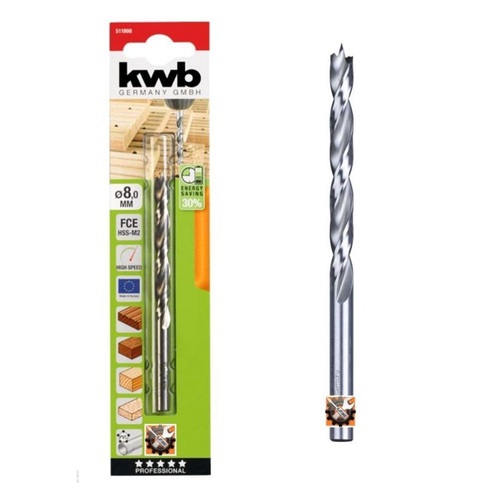 KWB akku top borer za drvo 8 mm, sb  slika 1