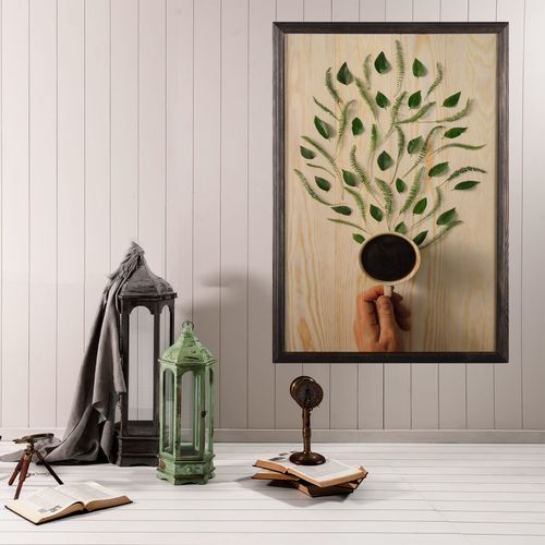 Wallity Drvena uokvirena slika, Coffee Tree slika 1