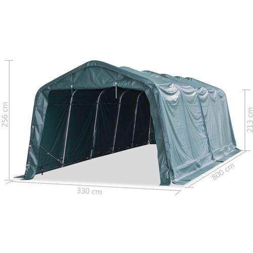 Uklonjivi šator za stoku PVC 550 g/m² 3,3 x 8 m tamnozeleni slika 22