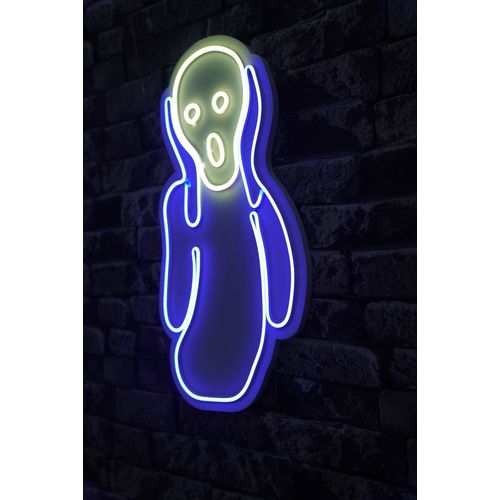 Wallity Ukrasna plastična LED rasvjeta, Scream - Blue, White slika 12