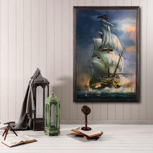 Wallity Drvena uokvirena slika, Sailboat